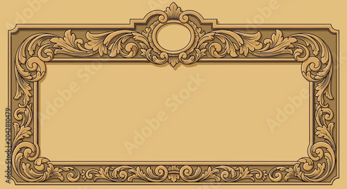 Ornate Vintage Decorative Frame Border - Baroque Scrollwork and Filigree Design