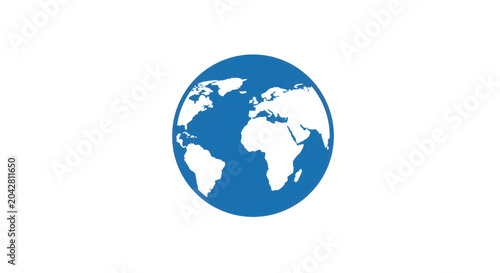 A blue globe symbolizing global connectivity and unity, with a plain background