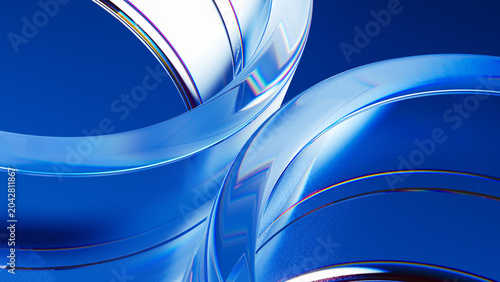 3D glass background with circular patterns and tech design