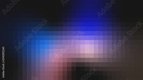 Εκτύπωση καμβά Abstract grainy grid gradient background with smooth shifting blue, purple and dusty pink color transition, dark textured noisy backdrop