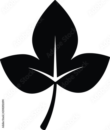 Quadro su tela Silhouette vector simple trefoil leaf icon for nature eco design