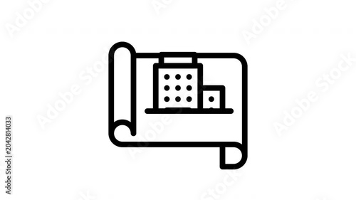 construction minimalist stroke animation