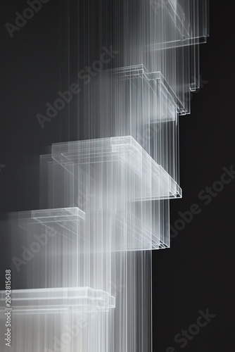 Abstract staircase with motion blur effect.
