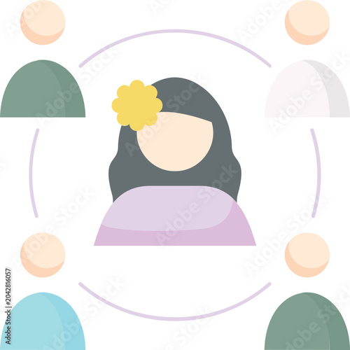 Vászonkép Influence Illustration