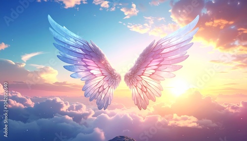 Beautiful angel wing in the sky.