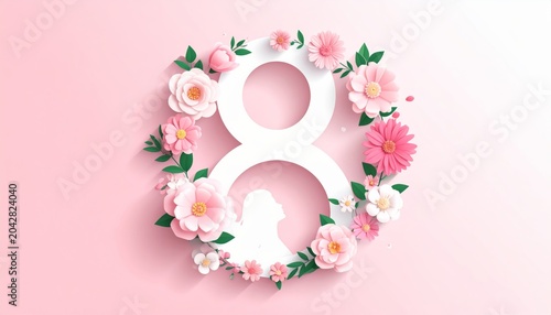 Female symbol decorated with flowers.