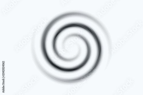 Fotografie Monochromatic spiral vortex with gradient density and contrast monochrome black
