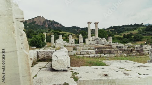 Ancient Ionic Columns Of The Temple Of Artemis In Sardis Salihli