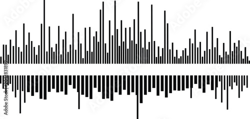 Foto Abstract audio waveform equalizer with vertical sound frequency bars digital mus