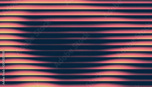 Fotografija Abstract Pinched Wavy Horizontal Stripe Dark Navy Pink Coral Gold Grainy Gradien