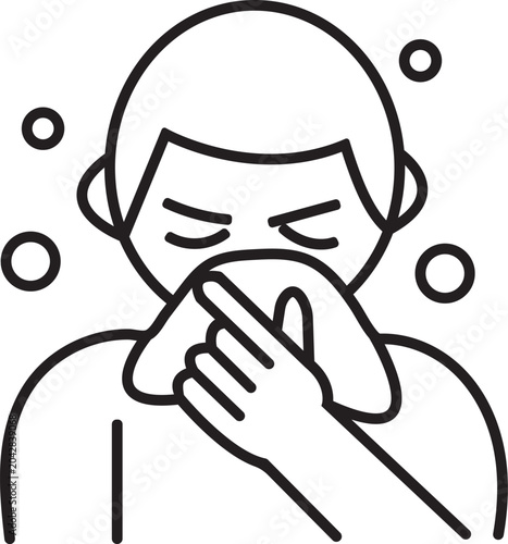 Cartoon man holding a cup of coffee and a cigarette