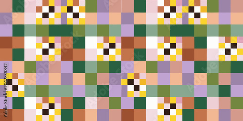 Foto pixelated mosaic pattern with colorful squares grid
