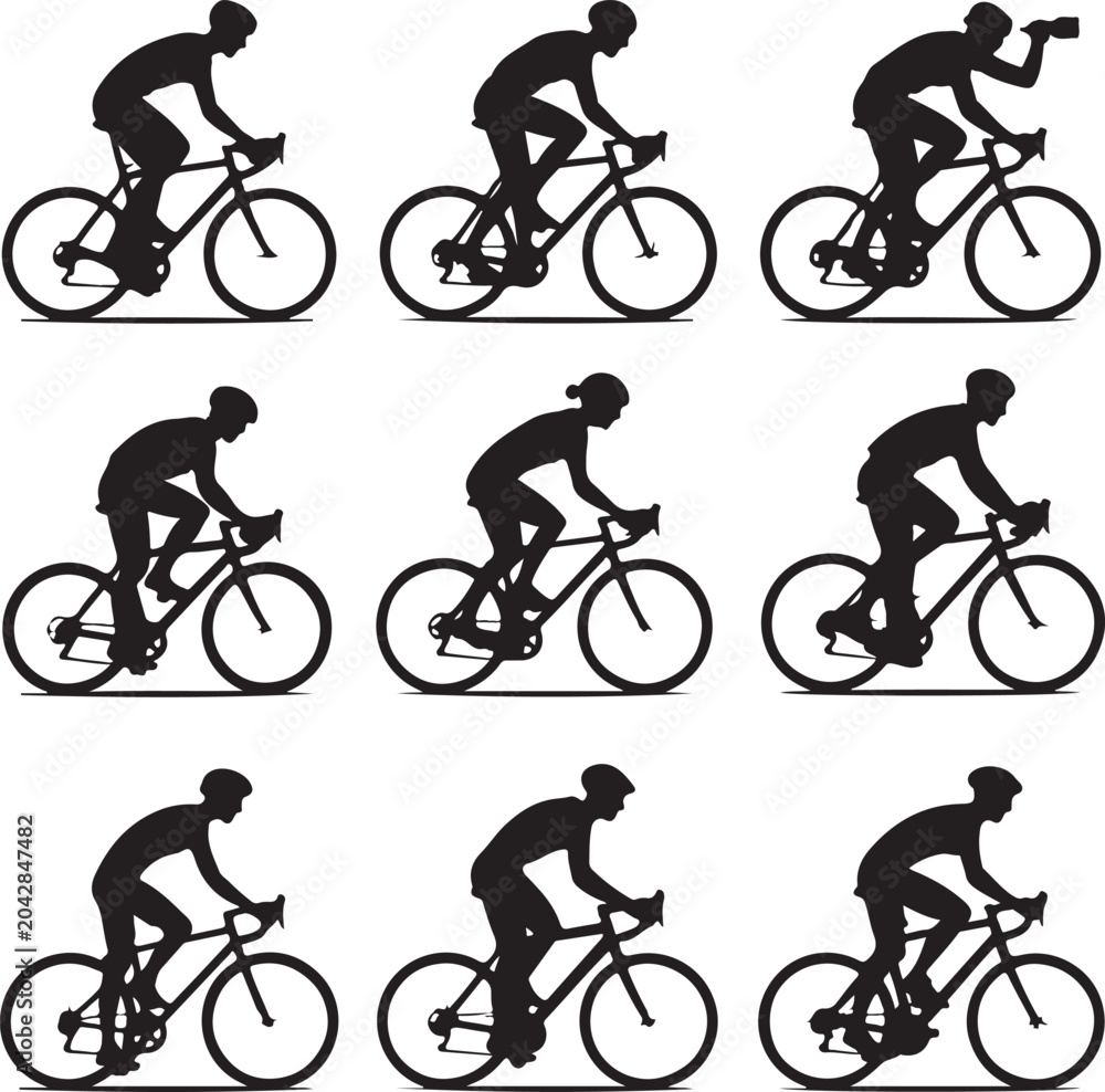 Obraz premium Cycling silhouette vector