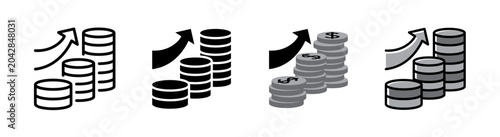 Foto Profit hybrid icon, financial gain and revenue growth