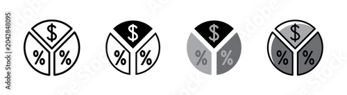 Fotografía Dividend hybrid icon, shareholder payout and investment income
