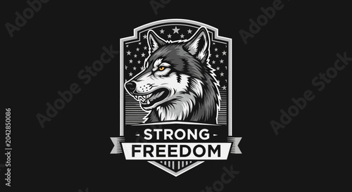 Foto Wolf Head Emblem - Strong Freedom Design