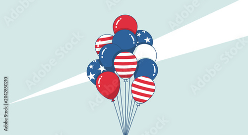 Foto Patriotic Balloons USA Flag Colors Celebration Party