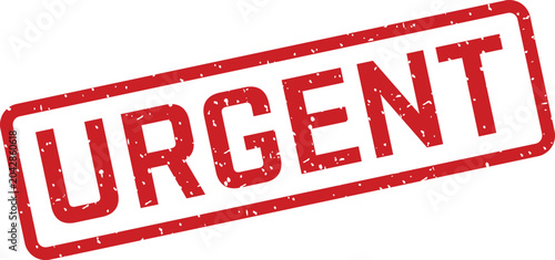 Fotografie A red textured rubber stamp impression clearly showing the word URGENT diagonall