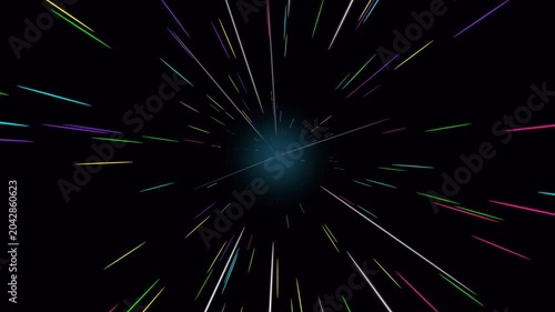 Seamless Neon Hyperspace Warp Tunnel Animation
