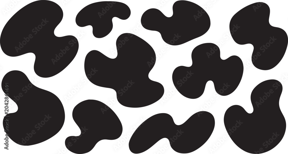Fototapeta premium A modern, high-contrast graphic pattern featuring bold, black organic