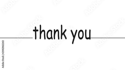 Thank You Cursive Script Writing Animation