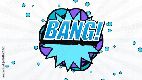 Comic Book Style BANG Text Explosion Animation