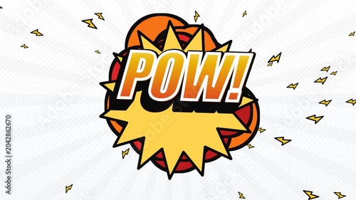 Comic Book Style POW Text Explosion Animation