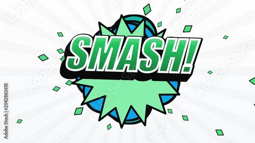 Comic Book Style SMASH Text Explosion Animation