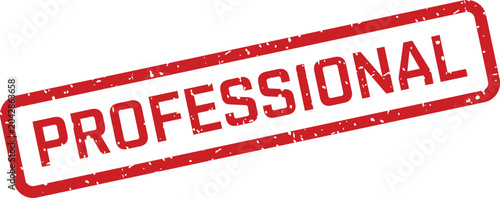 Foto Bold red grunge rubber stamp with the significant word PROFESSIONAL on a bright