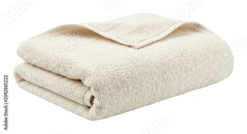 Foto Folded Beige Terry Cloth Bath Towel