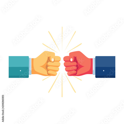 Two Fists Bumping in Agreement