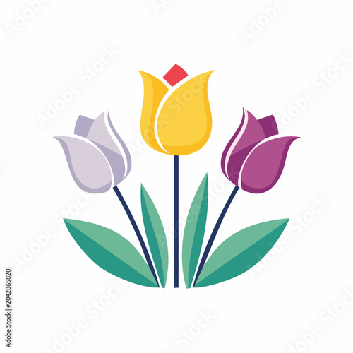 Stylized Tulips Illustration