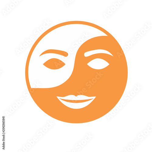 Yin Yang Face Symbol