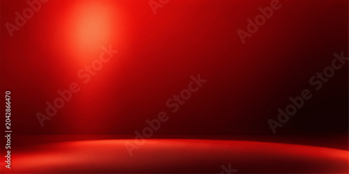 Quadro su tela A dramatic spotlight illuminates a smooth, reflective surface, casting a rich, deep red hue across the scene, evoking a sense of intense energy and mystery