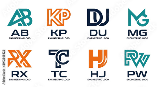 Εκτύπωση καμβά Engineering company logos and brands.