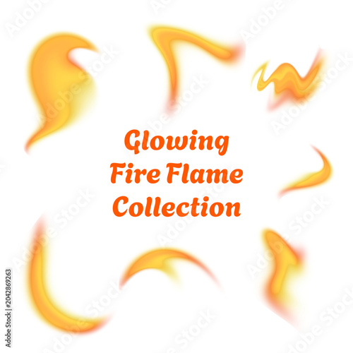 Glowing Fire Flame Elements Create Dynamic Energy Design Accents