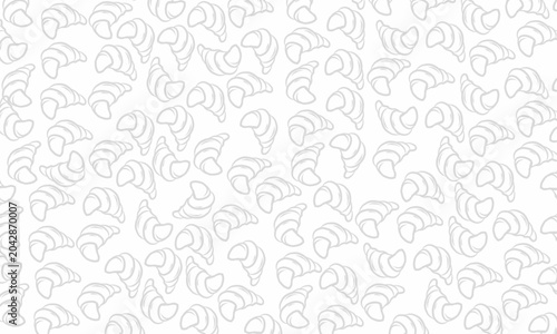 Doodle Croissant pattern. Bread background. seamless pattern of Croissant. bakery doodle theme pattern. doodle croissant pattern illustration.
