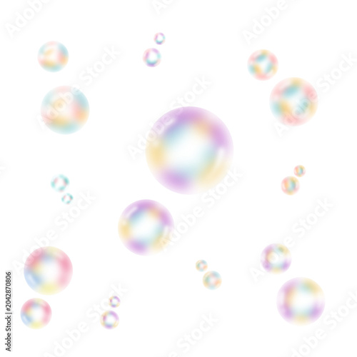 Glossy Transparent Bubble Shapes Create Soft Abstract Decoration