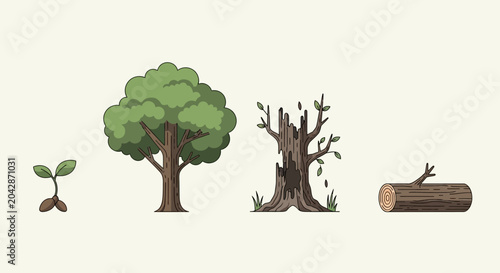 Tree Growth Stages Illustration.
