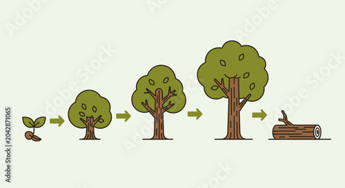 Tree Growth Stages Life Cycle.