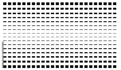 Photos Halftone pattern with varying black squares and dashes on white background creat