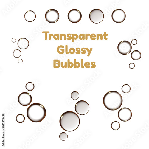 Glossy Transparent Bubble Shapes Create Soft Abstract Decoration