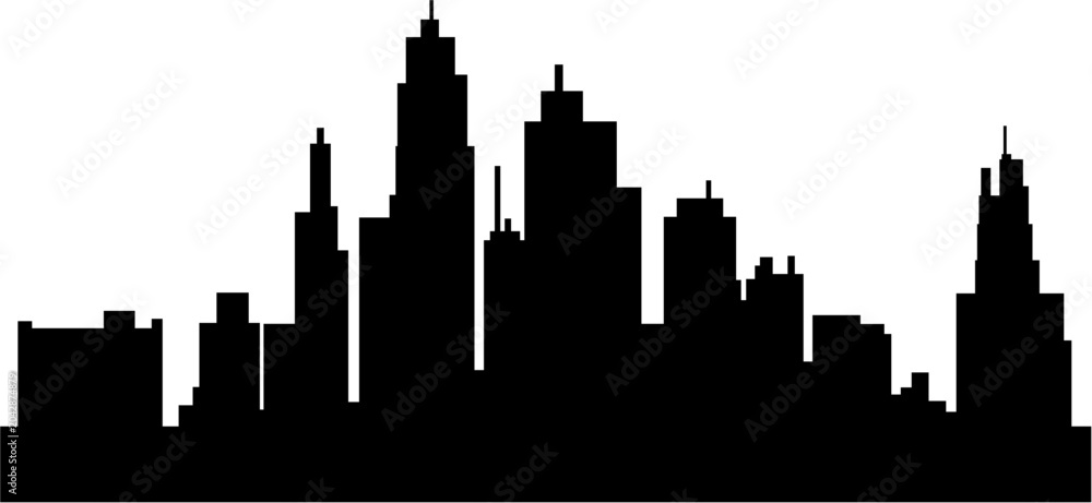 Fototapeta premium City Building Silhouette Vector Illustration