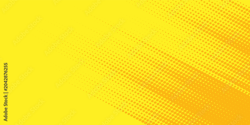 Fototapeta premium Dots halftone yellow color pattern gradient grunge texture background. Dots pop art comics sport style vector eps10