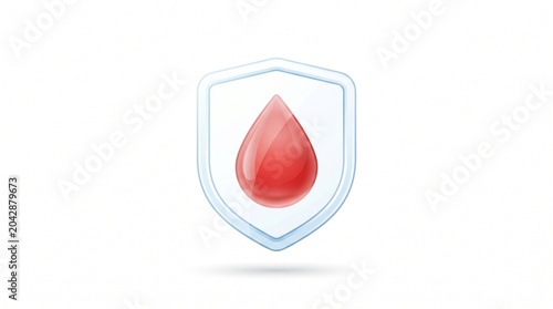 Celebrating World Blood Donor Day with a protective shield and vital blood drop symbol, emphasizing health and life-saving donations for global well-being