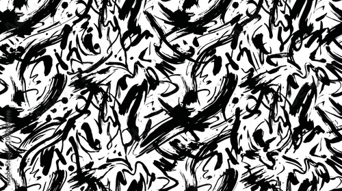 High-contrast monochrome abstract flock of birds pattern for texture.