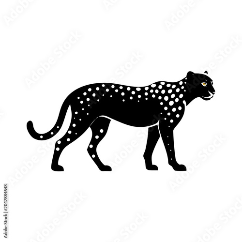 cheetah icon silhouette illustration for wildlife and nature design