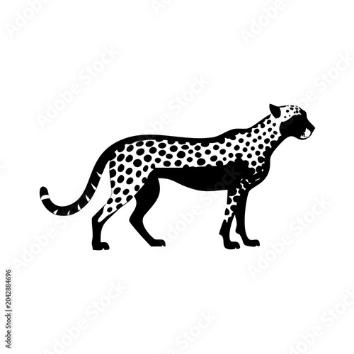 cheetah icon silhouette illustration for wildlife and nature design