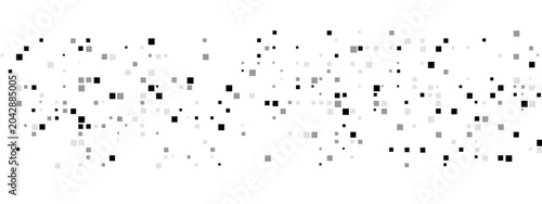 Принти на полотні Abstract digital mosaic of countless small square and circular pixelated dots in varying shades of gray and black creating a subtle textured background effect