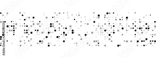 Foto Abstract pattern of scattered black and white dots, varying in size and density,
